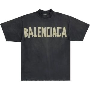 Balenciaga Charcoal Tee with Bold Logo